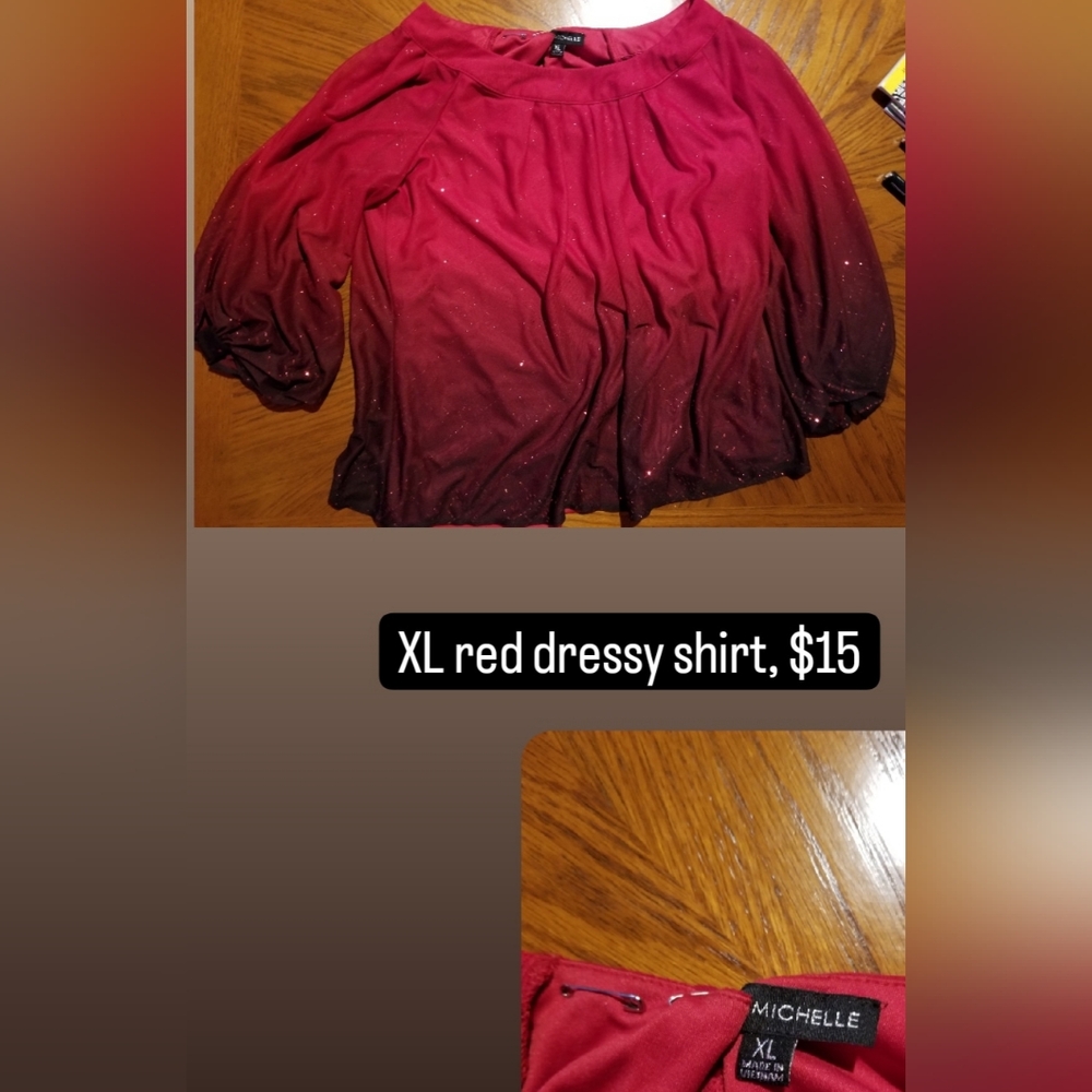 Xl red and black dressy shirt